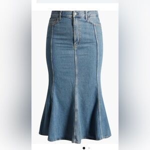 NWOT COS Denim Trumpet Midi Skirt Size 14 no stretch